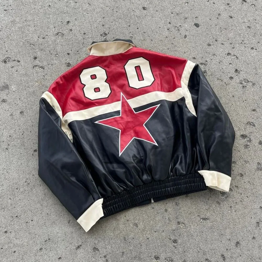 Radikkal Streetwear Y2K Faux Leather Jacket